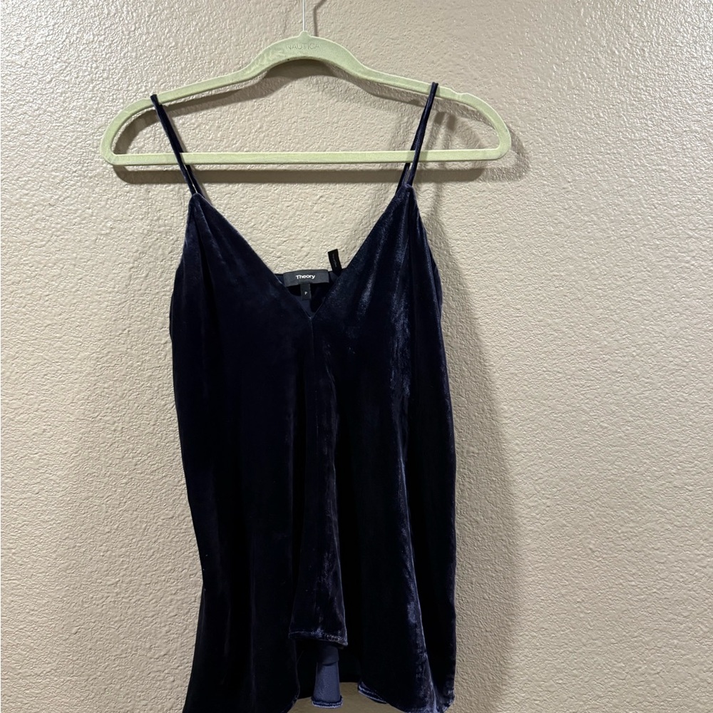 Theory Navy Blue Velvet Camisole Top